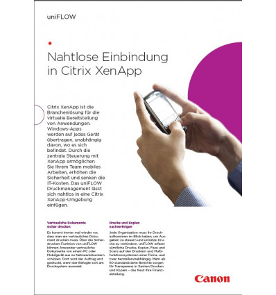 uniFLOW mit Citrix XenApp Flyer, 2 Seiten, Stand: Maerz 2015
