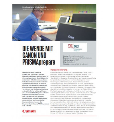 Schulz Druck GmbH, Anwenderbericht, 2 Seiten, September 2021