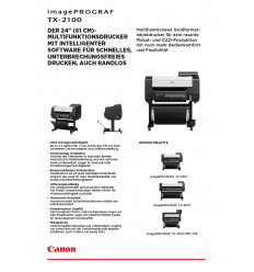 imagePROGRAF TX-2100 Datenblatt, 2 Seiten, Stand: Maerz 2021
