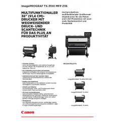 imagePROGRAF TX-3100 MFP Z36 Datenblatt, 2 Seiten, Stand: Maerz 2021