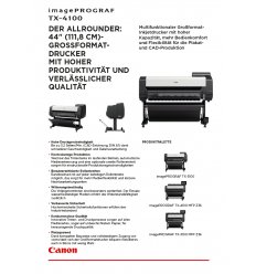 imagePROGRAF TX-4100 Datenblatt, 2 Seiten, Stand: Maerz 2021
