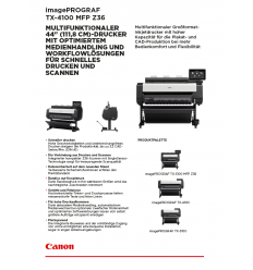 imagePROGRAF TX-4100 MFP Z36 Datenblatt, 2 Seiten, Stand: Maerz 2021