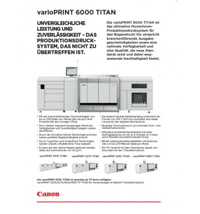 varioPRINT 6000 TITAN Serie, Datenblatt, 2 Seiten, Dezember 2020