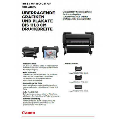 imagePROGRAF PRO 4100 S, Datenblatt, 2 Seiten, Stand: Dezember 2019