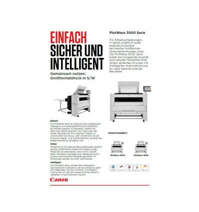 Canon PlotWave 3000 Serie, Datenblatt, 4 Seiten, Stand: August 2020