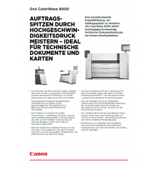Océ ColorWave 9000, Datenblatt, 2 Seiten, Stand: Oktober 2018