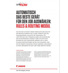 uniFLOW RULES und ROUTING MODUL, Datenblatt 2 Seiten,  Stand: November 2018
