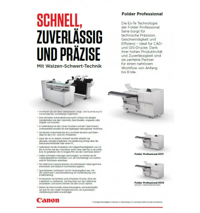 Oce Folder Professional 6011 6013, Broschuere 3 Seiten, Stand: Oktober 2018