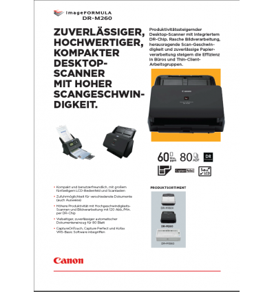 imageFORMULA DR-M260,  Datenblatt, 2 Seiten, Stand: August 2017