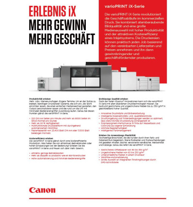 varioPRINT iX Serie, Datenblatt, 2 Seiten, September 2023