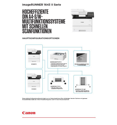 imageRUNNER 1643 II Serie Datenblatt