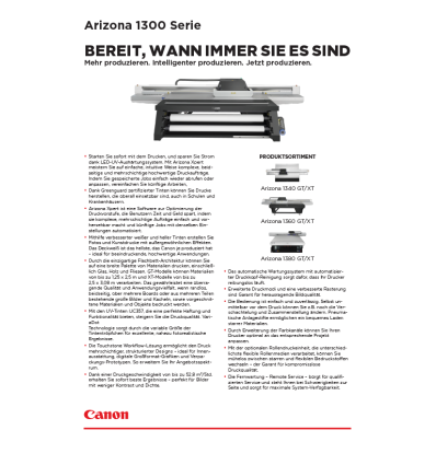 Arizona 1300 Serie Datenblatt 08.2025 Data Sheet_DE_FINAL_LITHO_N2_SRA3